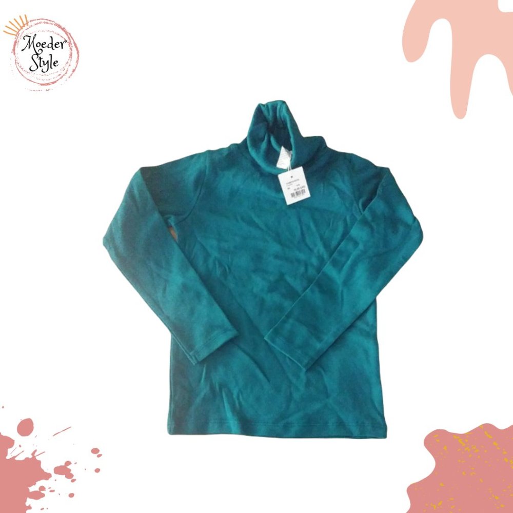 BONPOINT teel blue toddler turtleneck shirt cotton